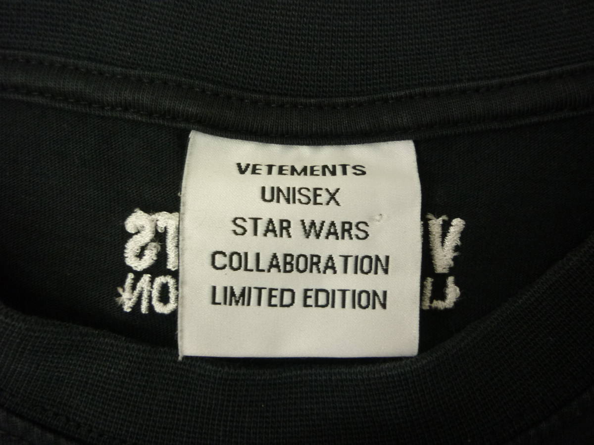 VETEMENTS STAR WARS ヴェトモン× スター・ウォーズ コラボ Ｔシャツ 半袖 XS ブラック 黒（92）a_画像7