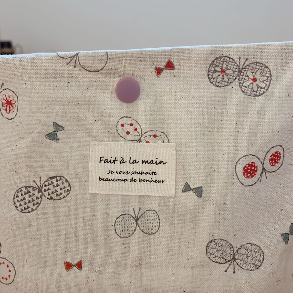 ハンドメイド りぼんがかわいいお弁当袋 ナチュラル ちょうちょ|Yahoo