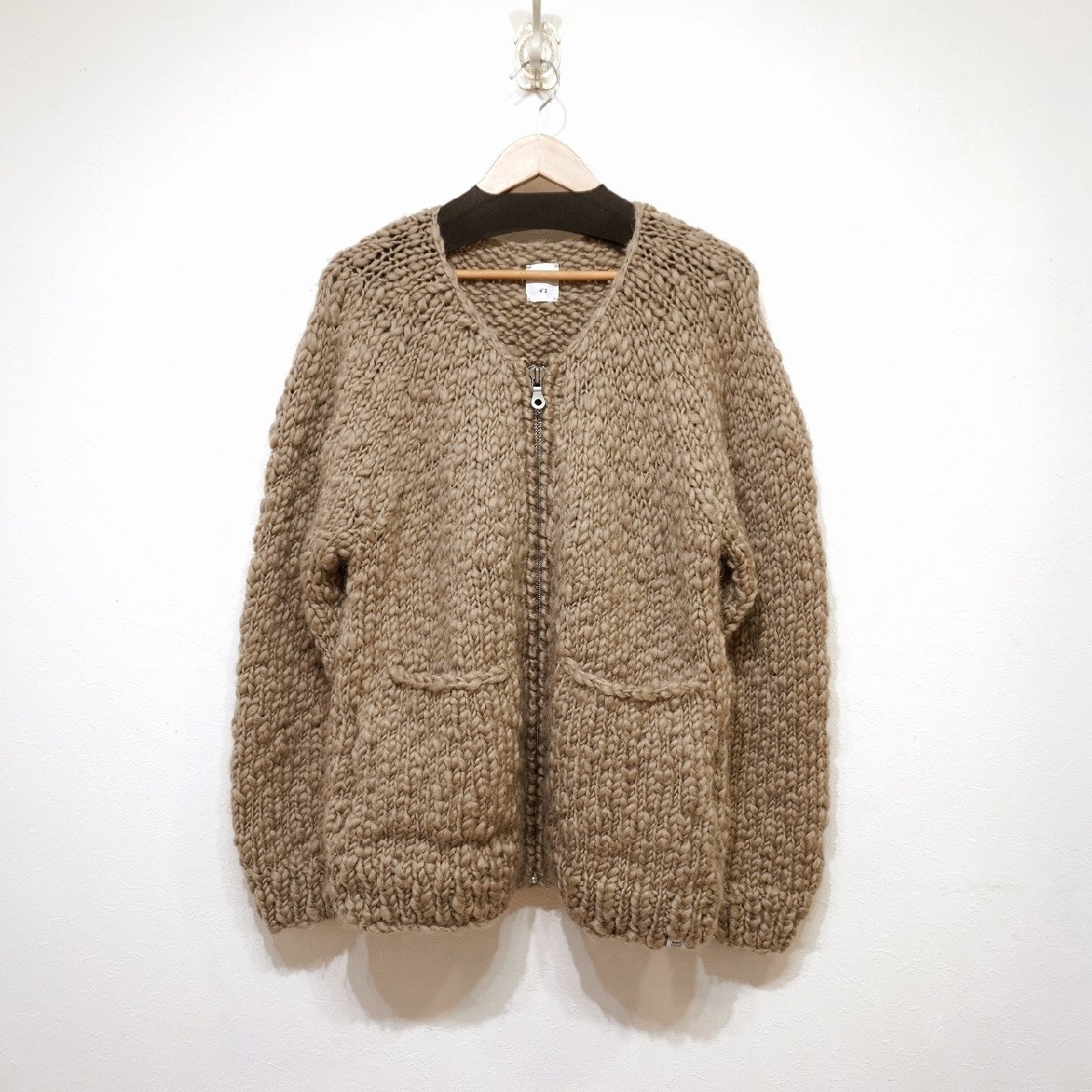 BEDWIN (2) ジップアップ　チャンキーニットカーデ　ZIP UP CHUNKY CARDIGAN　ベドウィン　H12-1　_画像1