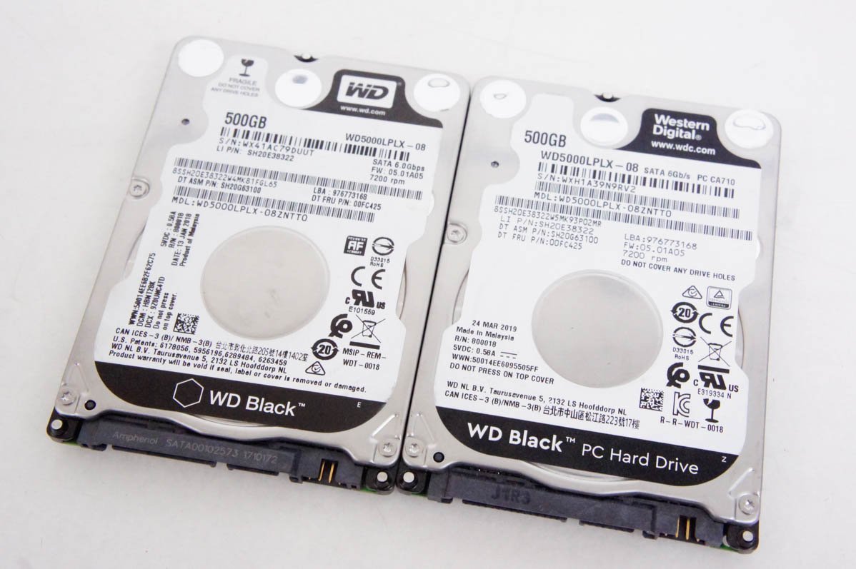 Western Digital ウエスタンデジタル HDD 500GB 2個セット WD5000LPLX *2_画像1