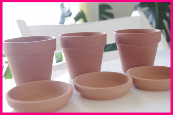 [ free shipping : plant pot * saucer :6 piece ]* simple [ pot .. plate ]: unglazed pottery .:3 number :6 point : pot - diameter 8x height 7cm: succulent plant : decorative plant : gardening : flower : planter 