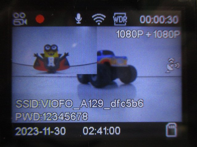 VIOFO ドライブレコーダー A129 DUO 前後カメラ MicroSD 32GB付き 動作確認済み 中古_画像3