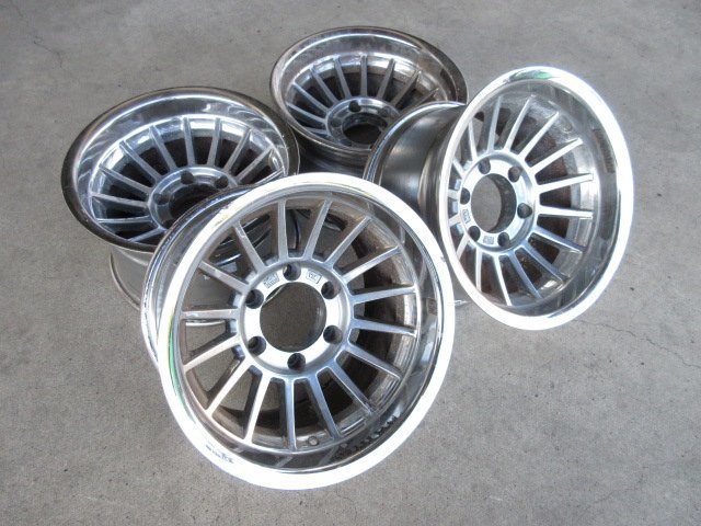 社外 15インチ アルミホイール 15x9JJ-40 PCD139.7 6穴 4本セット 中古_画像1