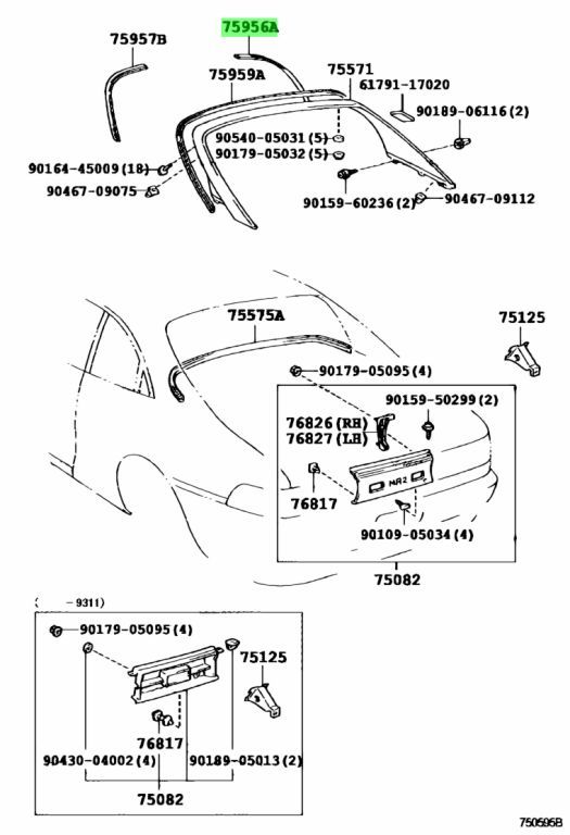 トヨタ MR2 SW20 バックウインドウモールディング パッド NO.3 左右 PAD BACK WINDOW MOULDING NO.2 Genuine Toyota 3SFE 3SGE 3SGTE_画像2