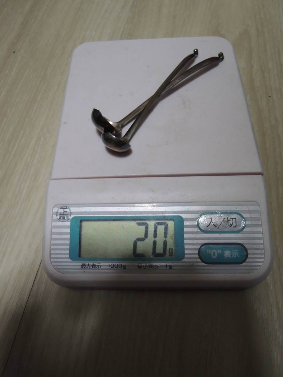 金龍堂 松尾忠久造 花押 純銀製 南鐐 （銀） 匙 一双 共箱 重さ２０ｇ /香道具/古美術/時代品