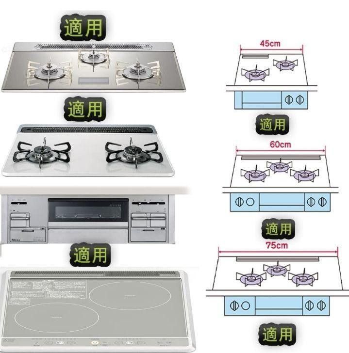 排気口カバー ステンレス 伸縮式 奥行き12cm コンロ奥 ガスコンロ/IH対応