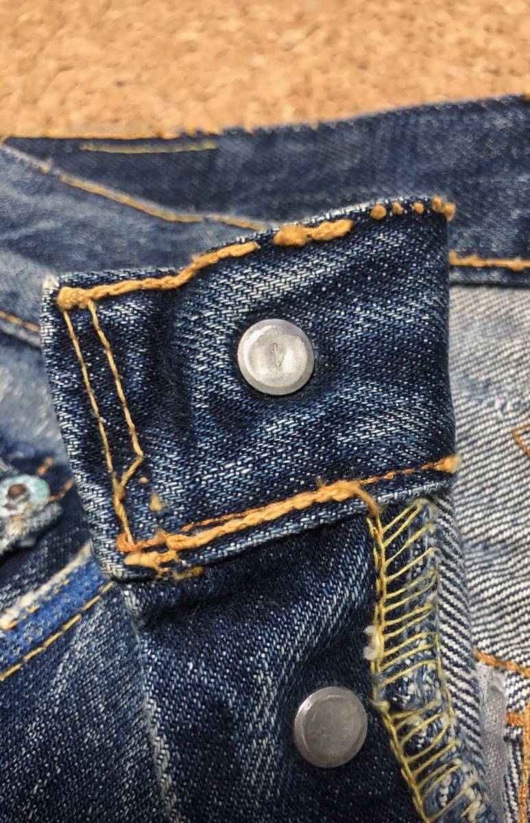 60S LEVIS リーバイス501 BIGE 足長R 刻印4 アタリ抜群！表記推定W30インチ 実寸W29インチ リペア済み ヴィンテージ[501XX.502.505.606_画像2