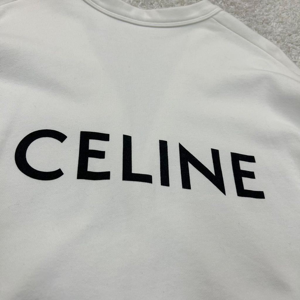 【美品・22年モデル】CELINE セリーヌ カーディガン ジャケット アウター バッグロゴ 現行モデル 最高級 コットン ホワイト L相当 _画像3