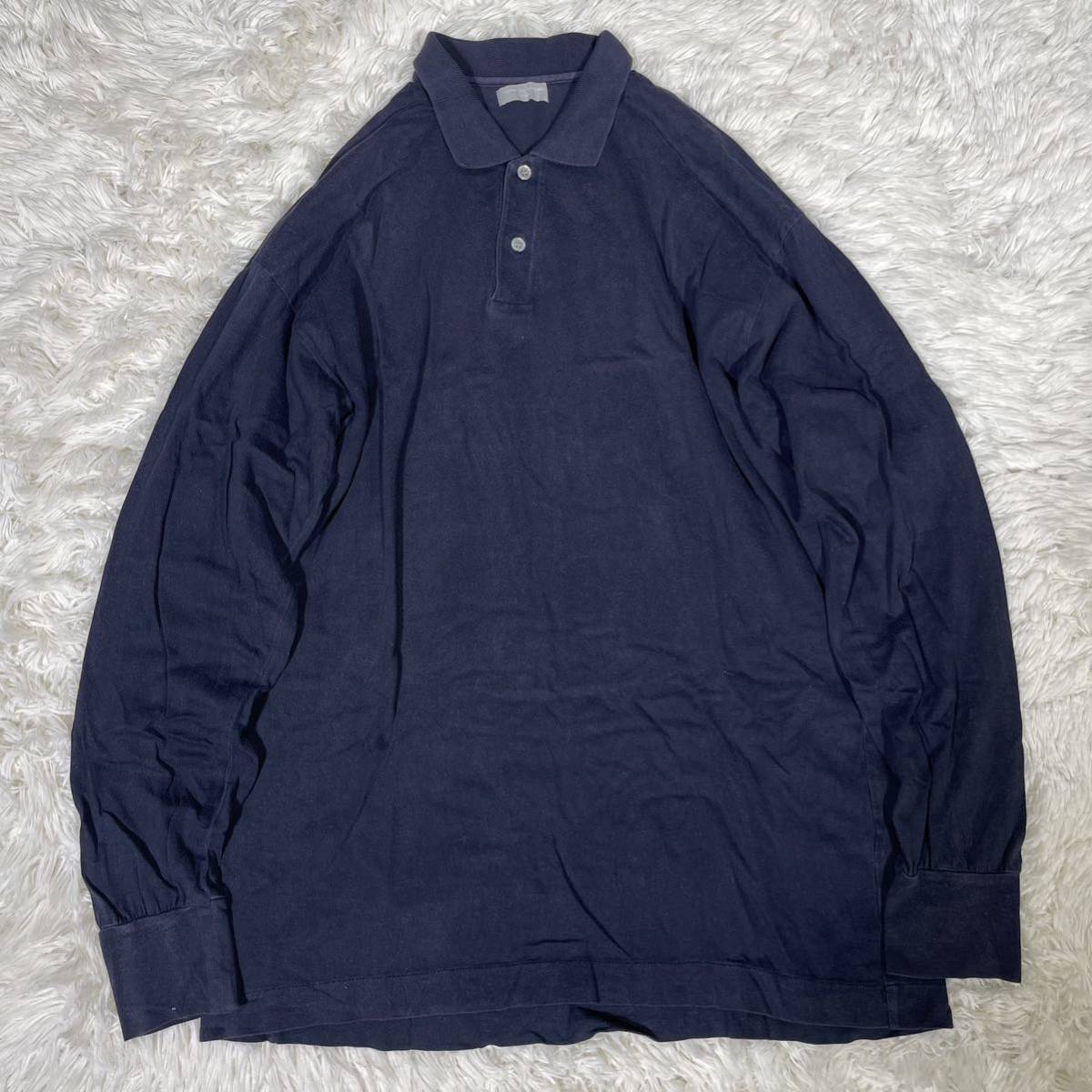 超希少 COMME des GARCONS HOMME コムデギャルソン オム ■90s 田中オム ■角襟 貝ボタン ■ポロ プルオーバー 長袖Tシャツ ヴィンテージ _画像1