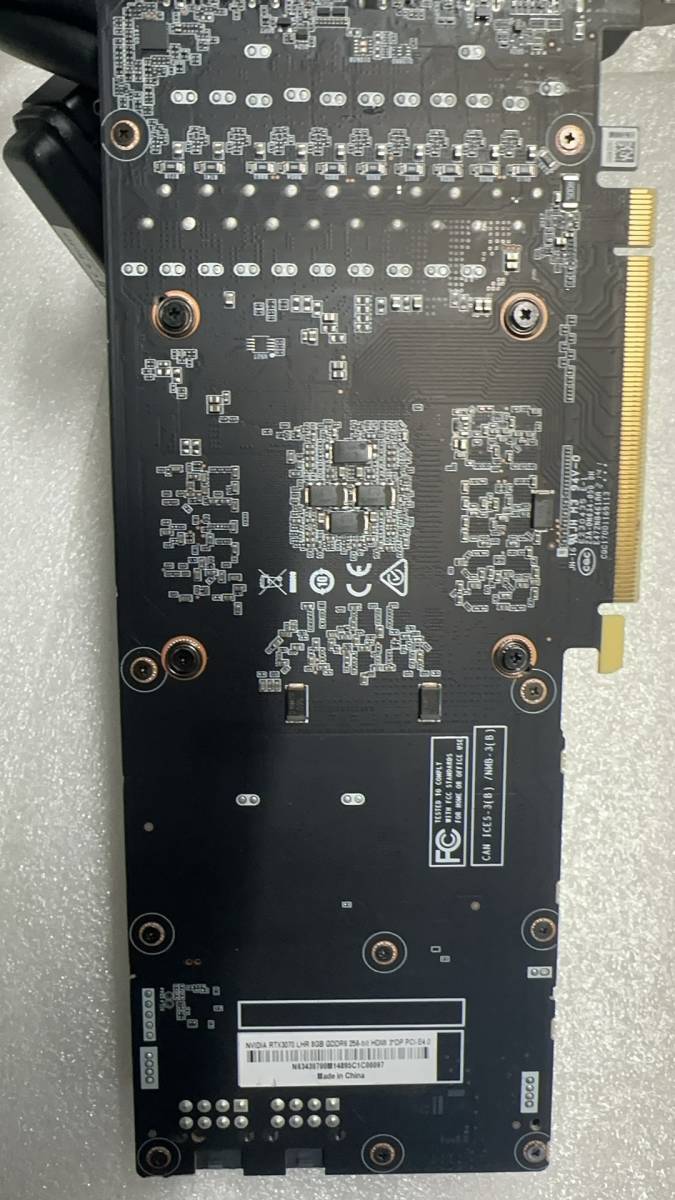 B1283　中古ジャンク品　　ビデオカード　NVIDIA　RTX-3070-LHR-8GB　GDDR6　通電のみ・画面エラー_画像3