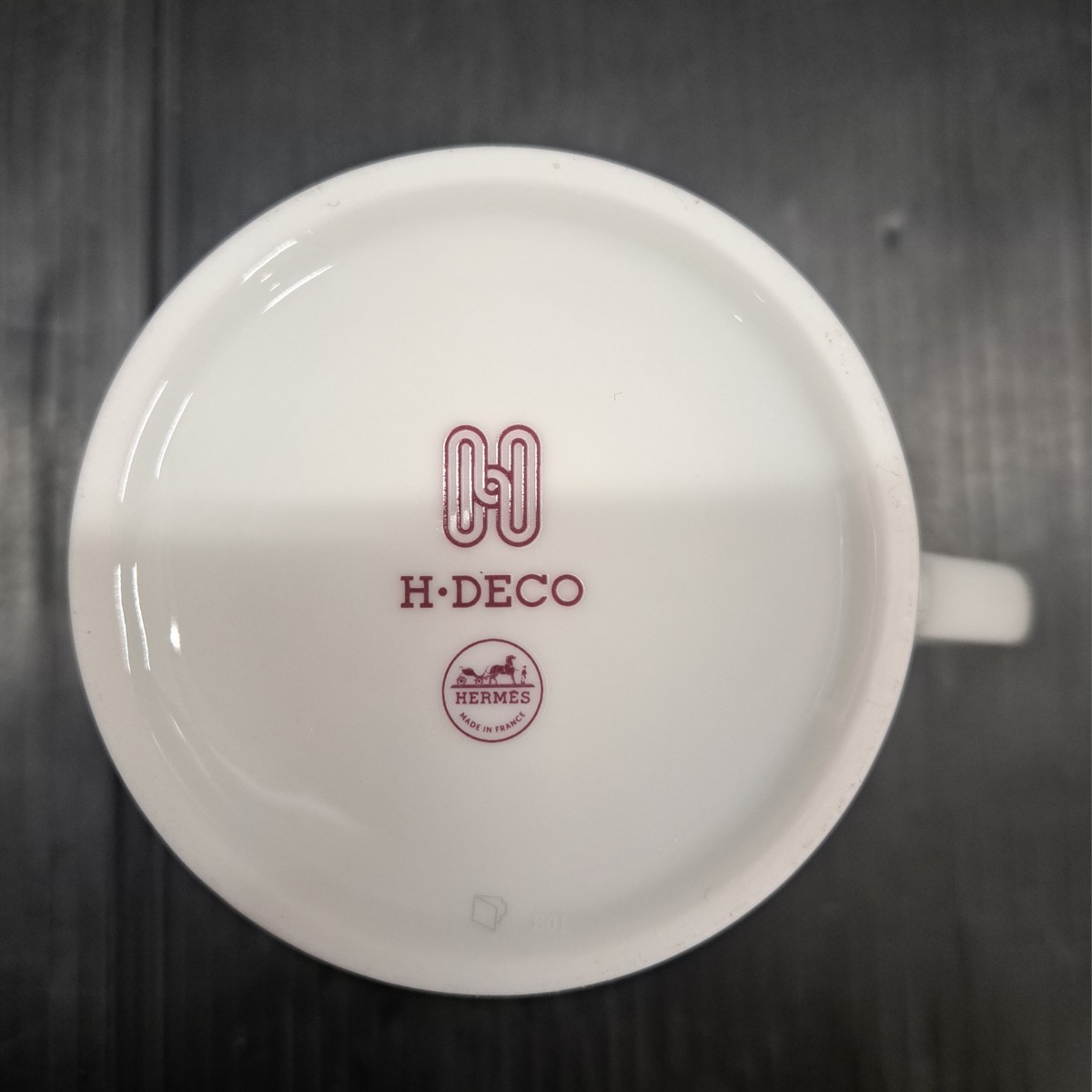 瑞(me1205-1) HERMES エルメス マグカップ H DECO Hデコ レッド ルージュ ホワイト カップ コップ アッシュデコ ロゴ 食器 装飾 デザイン_画像6