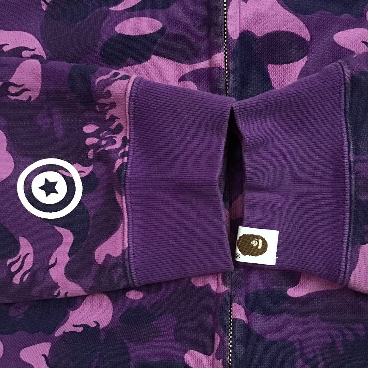 ★XL★ ★ムック限定★ Fire camo シャーク パーカー shark full zip hoodie a bathing ape BAPE purple camo エイプ ベイプ NIGO 迷彩 z9_画像6