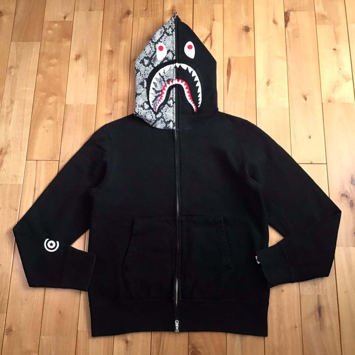 ★激レア★ スネーク シャーク パーカー Sサイズ snake shark full zip hoodie a bathing ape BAPE エイプ ベイプ アベイシングエイプ i7