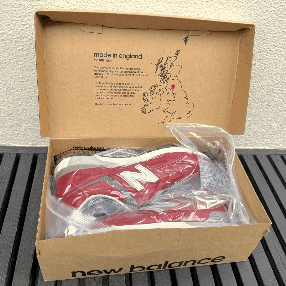 国内正規品 UK製 New Balance M576RED レッド×グレー US11D 29cm 限定 イギリス英国製 NB スニーカー Made In England 赤 オールレザー_画像10