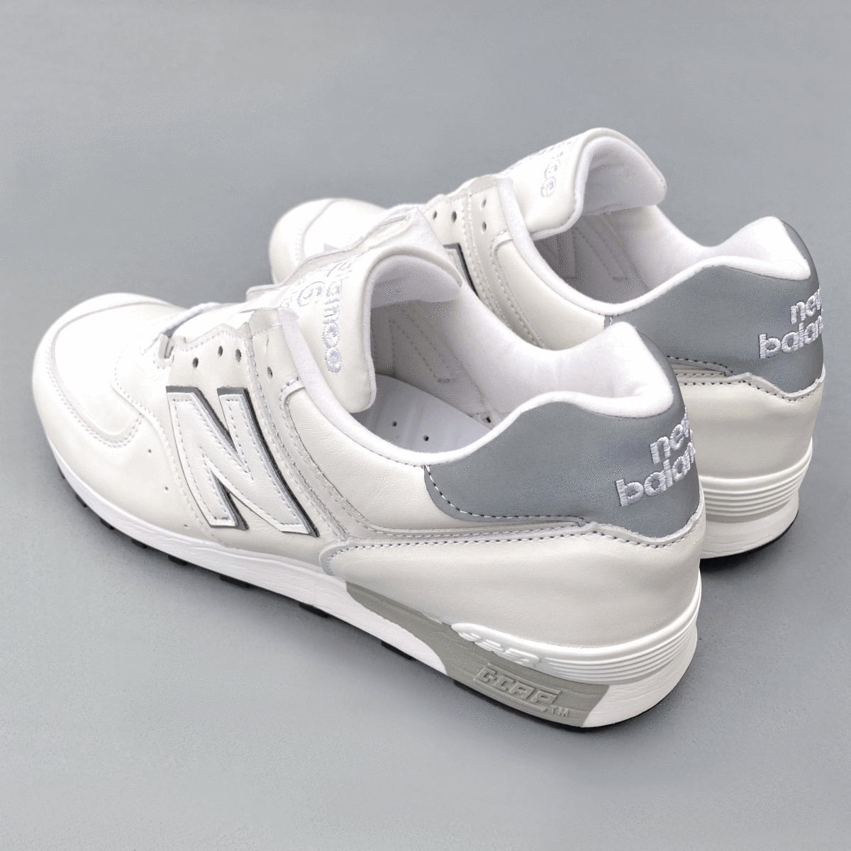 國內(nèi)正規(guī)品 UK制 オールレザー NEW BALANCE M576WWL ホワイト×グレー US7.5 25.5cm 限定イギリス英國制 NB 白 スニーカー MADE IN ENGLAND