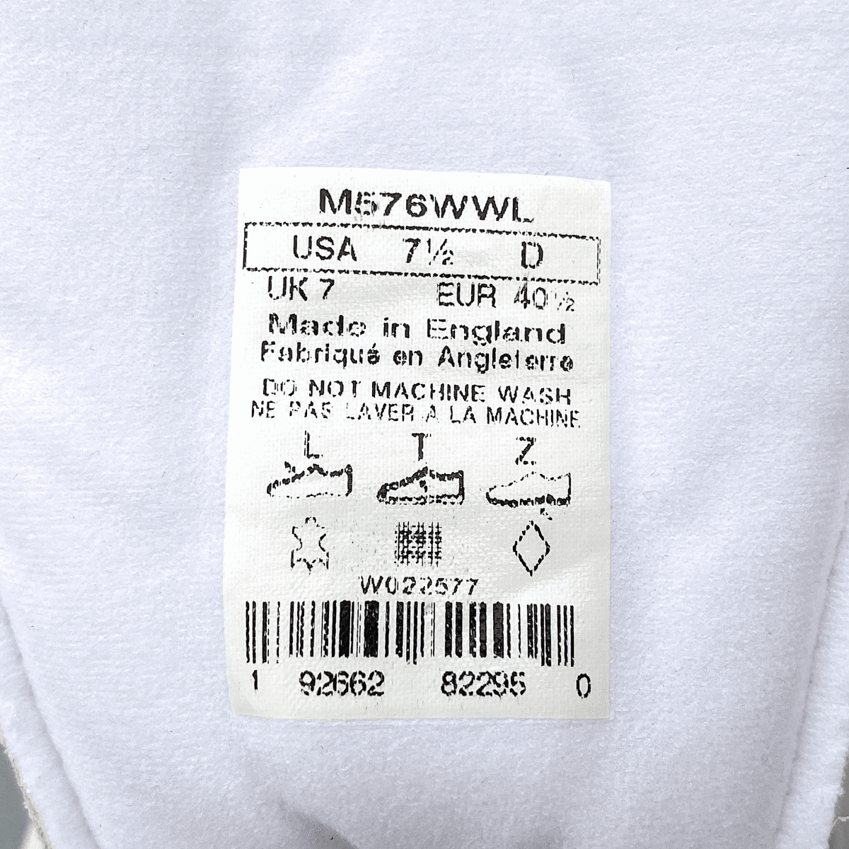 國內(nèi)正規(guī)品 UK制 オールレザー NEW BALANCE M576WWL ホワイト×グレー US7.5 25.5cm 限定イギリス英國制 NB 白 スニーカー MADE IN ENGLAND
