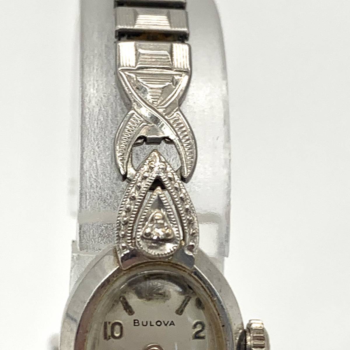 ブローバ BULOVA 腕時計 手巻き式 14K メレダイヤ付き ジュエリー アンティーク ウォッチ ヴィンテージ Y0911_画像4