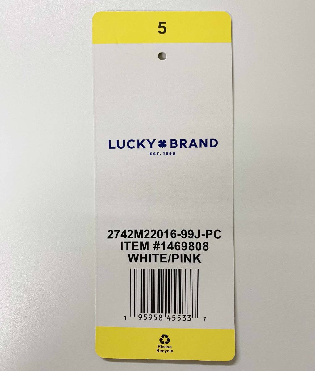  new goods 120 * cost ko Lucky brand top and bottom set short sleeves T-shirt short pants 5T white pink setup LUCKY BRAND American Casual 