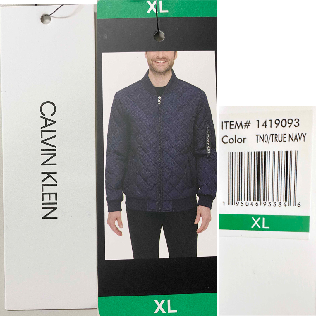 新品 US-XL ★ Calvin Klein カルバンクライン フライトジャケット ネイビー 2XL 3L キルトボンバージャケット MA-1 アウター 大きいサイズ_画像6