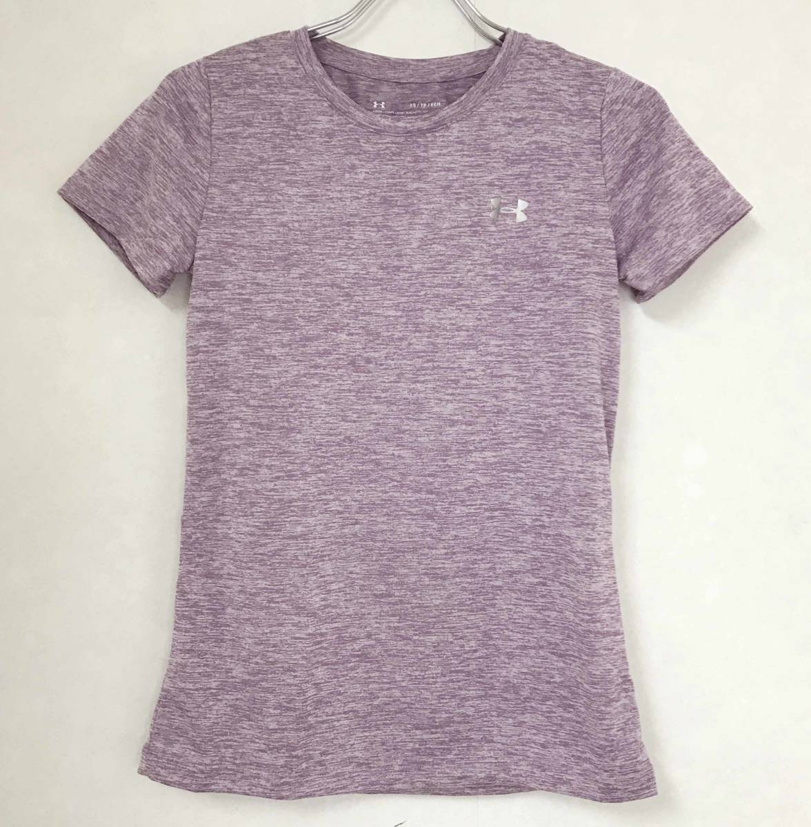 新品 S ★ UNDER ARMOUR アンダーアーマー レディース 半袖 Tシャツ US-XS パープルヘザー 1277206 UA Tech Twist T-Shirt 機能性 ドライ