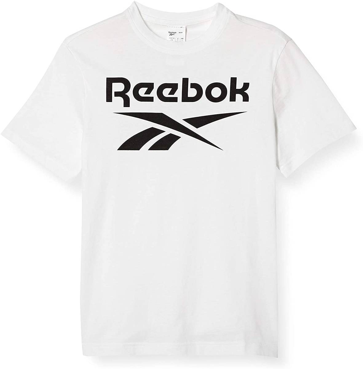 新品 L ★ Reebok リーボック スタックト Tシャツ ホワイト 半袖 ビッグ ロゴ IEH23 メンズ レディース ユニセックス シンプル コットン_画像1