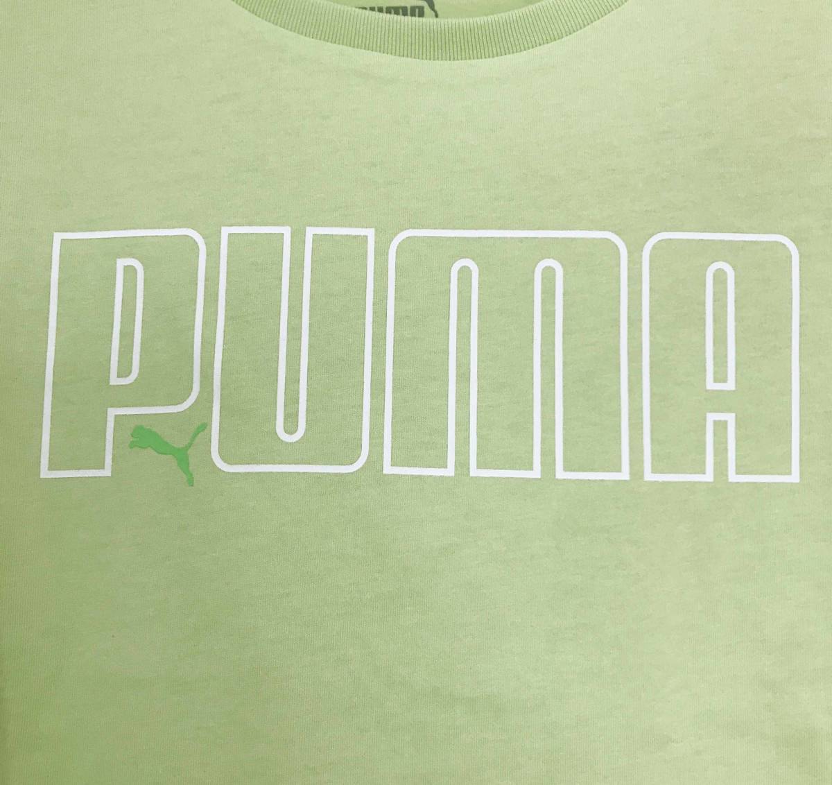 新品 L ★ PUMA プーマ レディース 半袖 Tシャツ グリーン US-M キャット ロゴ ボーイフレンド Ultra Bpufriend Tee V2 848989 の画像3