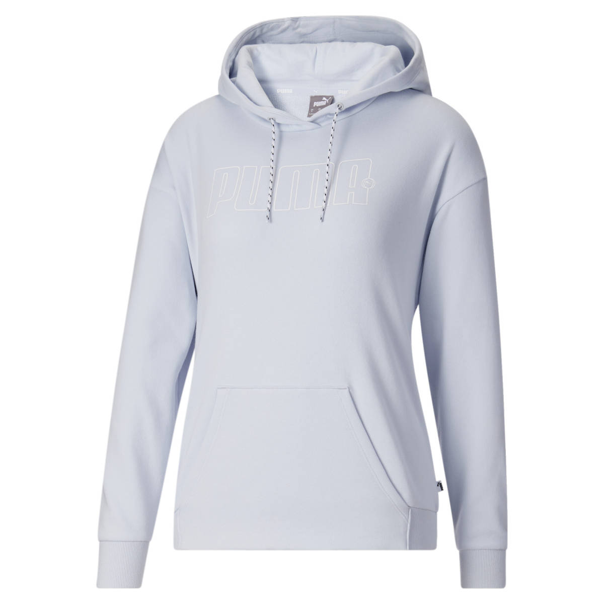  новый товар XS * PUMA Puma Lady s Logo Parker голубой хлопок French Terry обратная сторона шерсть тренировочный футболка f-ti- большой Logo 