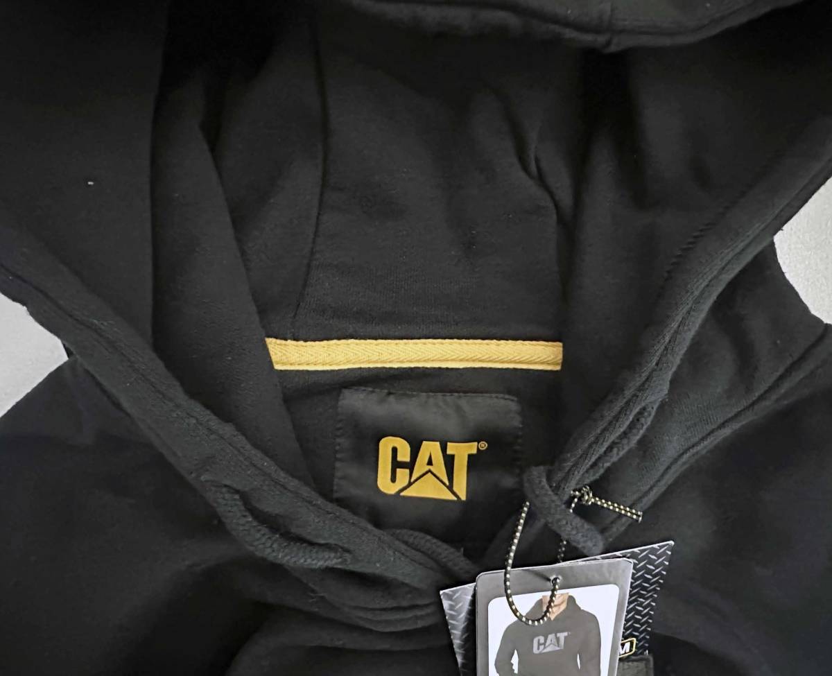 新品 XL ★ CAT キャタピラー メンズ 裏起毛 パーカー ロゴ ブラック オーバーサイズ プルオーバー フーディ スウェット トレーナー LL_画像6