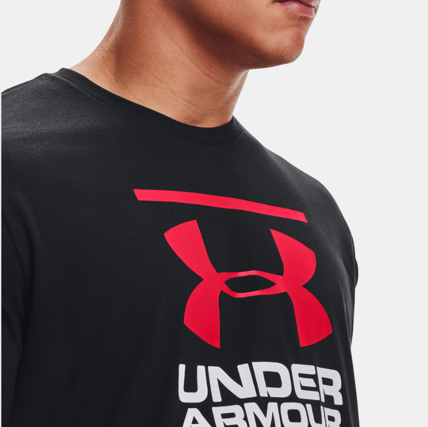 新品 M ★ アンダーアーマー メンズ 半袖 ロゴ Tシャツ ブラック ホワイト 1326849 US-S Under Armour UA GL ファンデーション ビッグロゴ