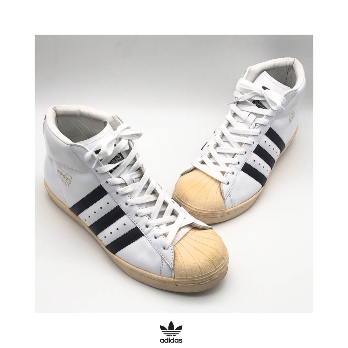 adidas アディダス スーパースター SUPERSTAR PRO MODEL ハイカット USED （US10 1/2）メンズ_画像2