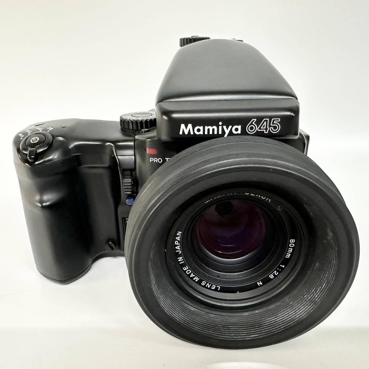 1円~【動作未確認】マミヤ MAMIYA 645 PRO TL SEKOR C 80mm 1:2.8 N 中判 フィルムカメラ 単焦点レンズ レンズフード付き G131358_画像2