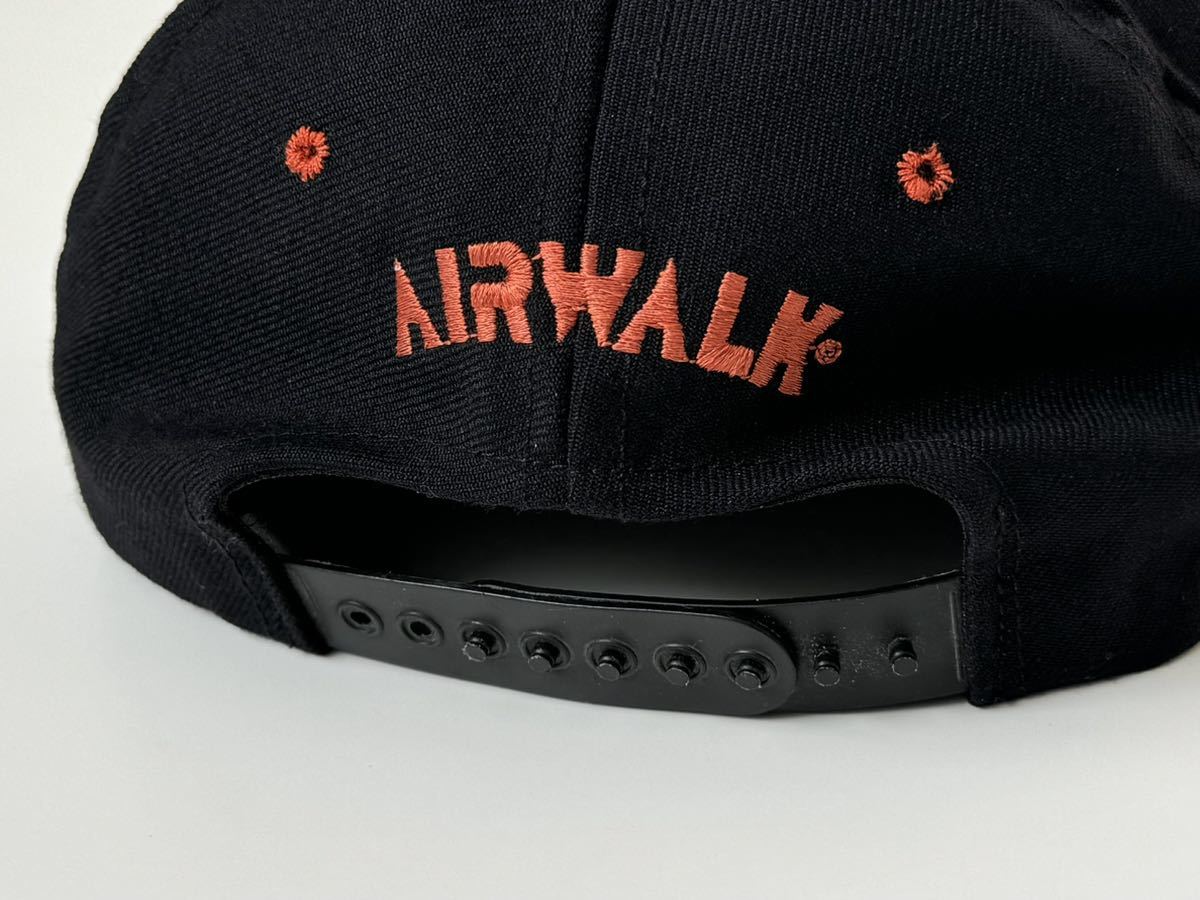 90s USA製 AIR WALK CAP BLK エアウォーク キャップ 帽子 黒 ブラック ヴィンテージ ビンテージ アメリカ製 米国製 レア_画像9