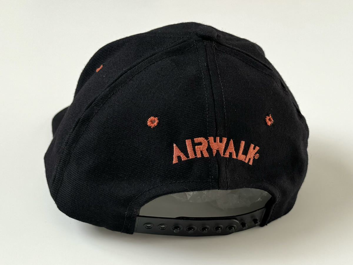 90s USA製 AIR WALK CAP BLK エアウォーク キャップ 帽子 黒 ブラック ヴィンテージ ビンテージ アメリカ製 米国製 レア_画像5