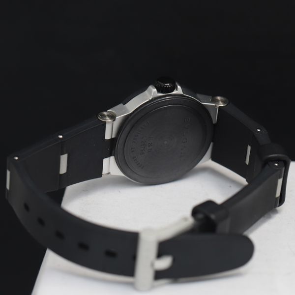 1円 ケース付き ブルガリ アルミニウム AL29TA QZ シルバー文字盤 デイト レディース腕時計 KRK 0080300_画像4