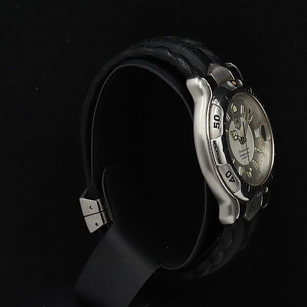 1円 稼働 良品 タグホイヤー AT/自動巻 WH5111-K1 6000シリーズ 200m デイト シルバー文字盤 メンズ腕時計 11OKT 6294200YSD_画像2