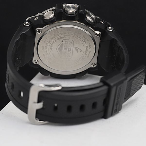 1円 稼働 美品 MBT カシオ GST-B100 Gショック 黒文字盤 ラバー タフソーラー デイデイト メンズ腕時計 KRK 0001100_画像4