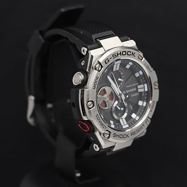 1円 稼働 美品 MBT カシオ GST-B100 Gショック 黒文字盤 ラバー タフソーラー デイデイト メンズ腕時計 KRK 0001100_画像2
