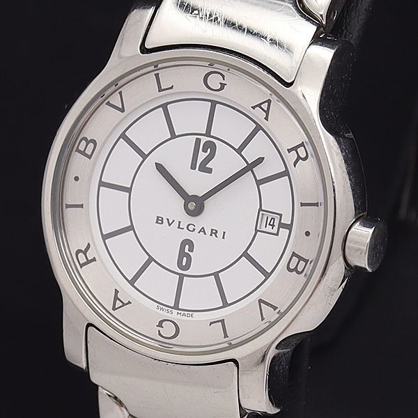 1円 ブルガリ QZ ST29S ソロテンポ 白文字盤 デイト レディース腕時計 APT 5569300NKG_画像1