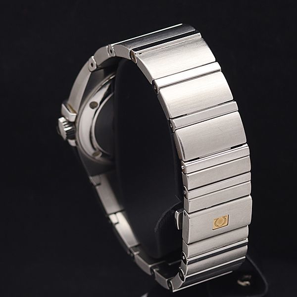 1円 稼働 良品 オメガ QZ 1501.51 コンステレーション パーペチュアルカレンダー デイト 黒文字盤 メンズ腕時計 PRT 5698110YSD_画像3