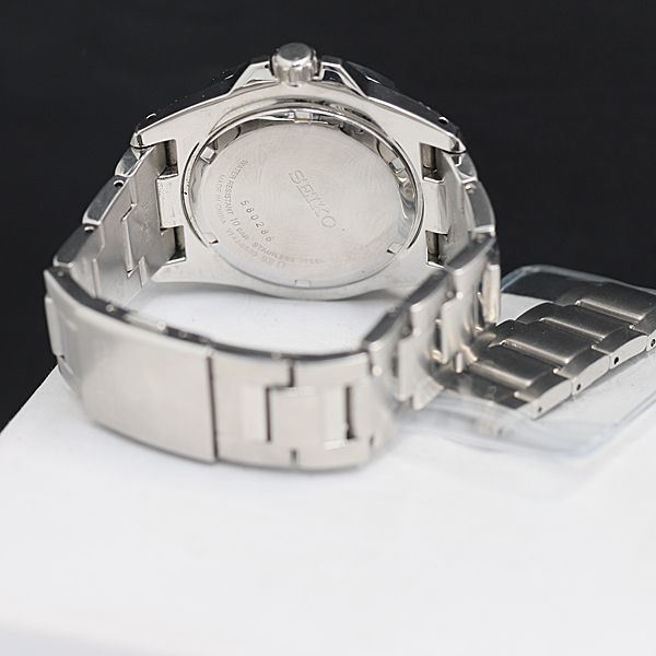 1円 稼働 ソーラー 良品 セイコー V14J-0BB00 黒文字盤 トリプルカレンダー NBY メンズ腕時計 KRK 2000000_画像4