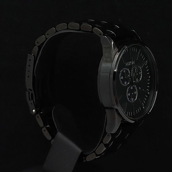 1円 ニクソン QZ クロノ 黒文字盤 デイト ラウンド メンズ腕時計 9455000NBG KNK_画像2