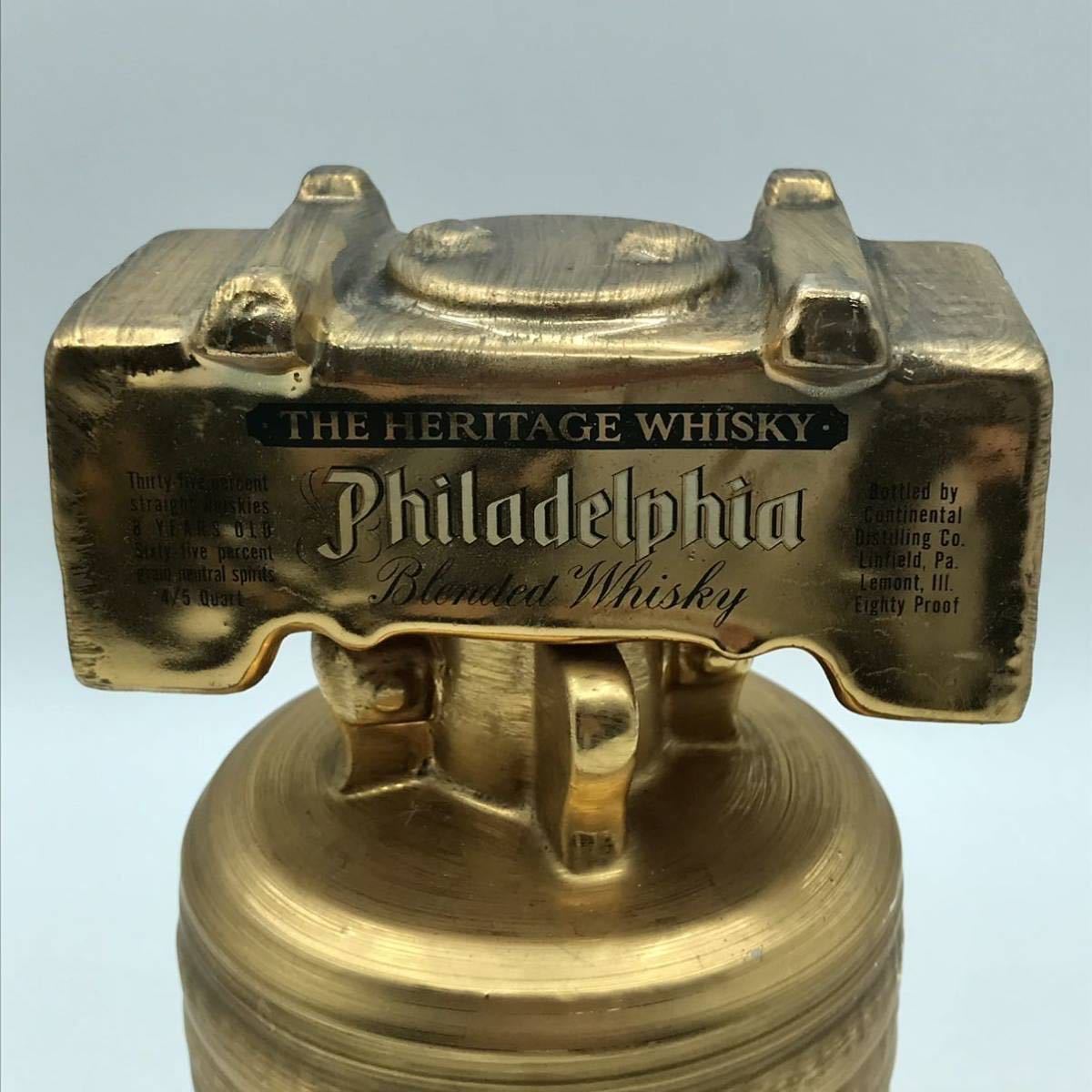 m1222522 Philadelphia フィラデルフィア ウイスキー アメリカ200周年記 1776-1976 200th 金色 ベル 空瓶 中古品_画像5