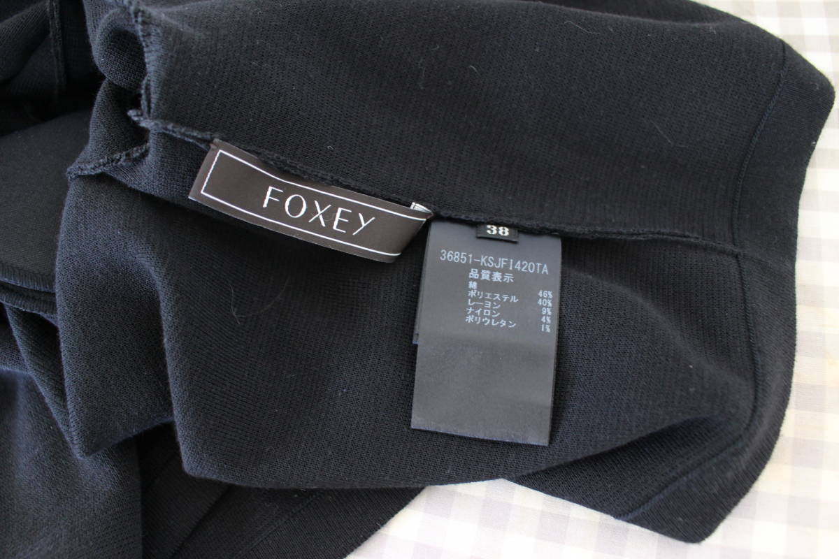 E202★ゆうパケット送料無料★美品 FOXEY フォクシー 半袖 ニット ボレロ カーディガン ジャケット SIZE38 黒 ブラック レディース 36851_画像4