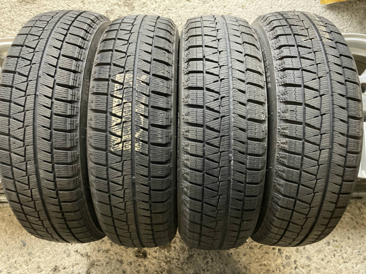 155/65R14 4本 BS 冬タイヤ中古 溝あり格安 ワゴンRルークスekカスタムタントムーヴウェイクアルト 手渡し可 札幌市白石区 H1277_画像1