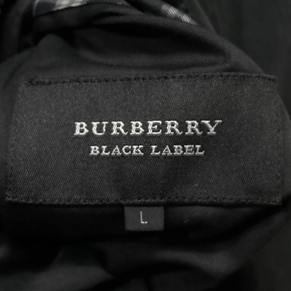 絶版極美品BURBERRY BLACKLABEL2wayリバーシブルジャケットロゴ刺繍XL.LL~L黒グレンチェック千鳥柄大きいブラレバーバリーブラックレーベル_画像8