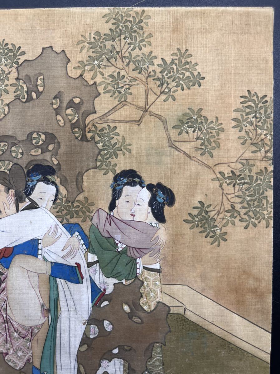 真作】3 中国明代春画 仇英 十洲画「蘇州春宮図」肉筆 絹本 唐 真作】3 中国明代春画 仇英 十洲画「蘇州春宮図」肉筆 絹本 唐