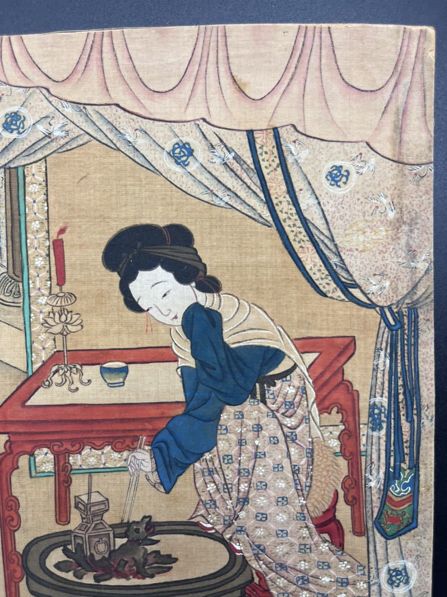 真作】7 中国清代春画「蘇州春宮図美人画」肉筆絹本唐美人掛軸 真作】7 中国清代春画「蘇州春宮図美人画」肉筆絹本唐美人掛軸