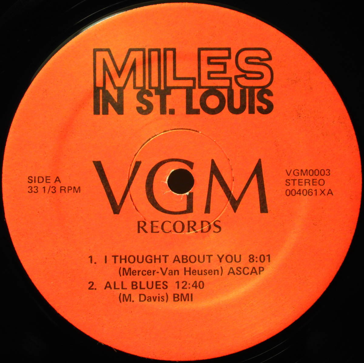 MILES DAVIS QUINTET RECORDED LIVE AT JAZZ VILLA JUNE 1963 MILES IN ST.LOUIS VGM RECORDS VGM 0003 _画像2