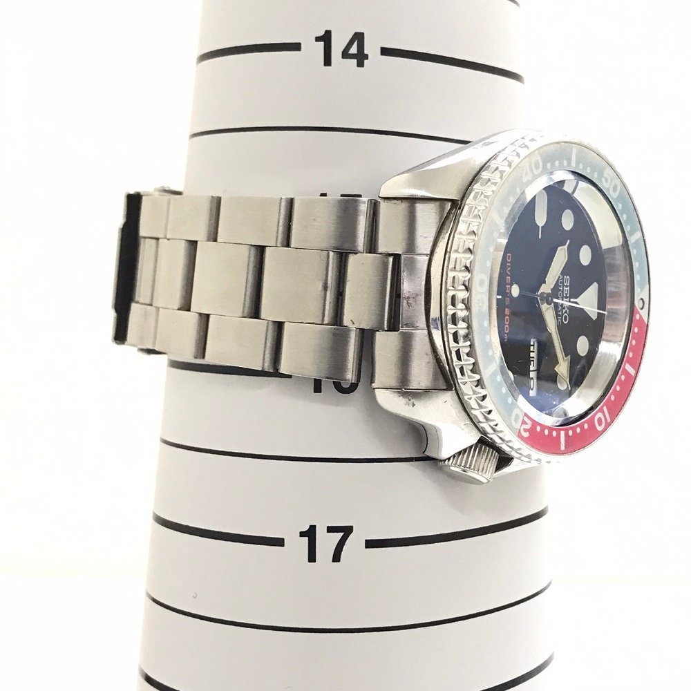 中古品 稼働品 SEIKO セイコー ダイバーズ 7S26-0020 SS AT 自動巻き 赤×青 ペプシカラーベゼル 腕時計 質屋出品_画像9