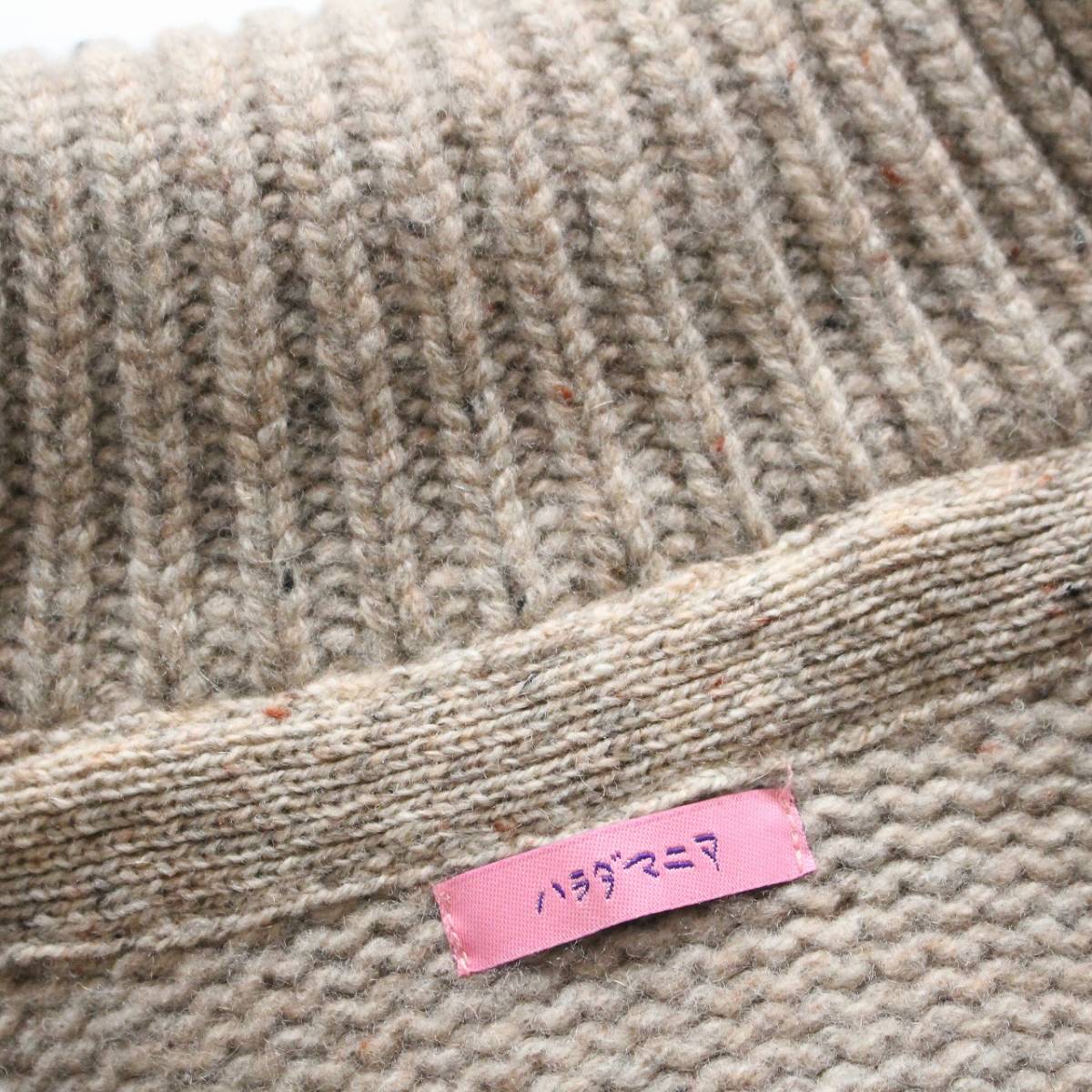 [ is lada mania ] Zip up wool knitted M size cardigan 51-15-0513-156 regular price \\28,600 sweater ta-toru neck high‐necked 